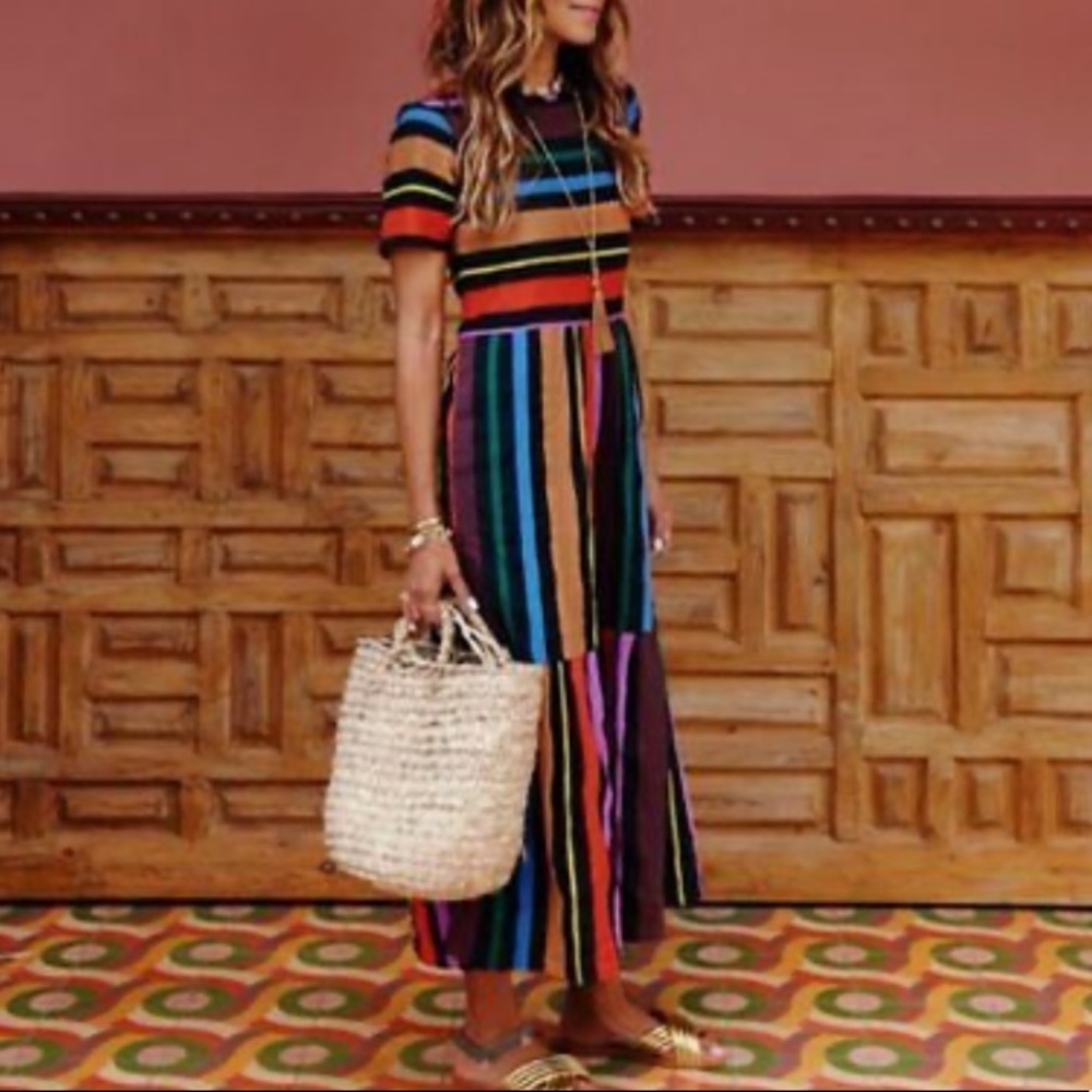 Multicolor striped dress